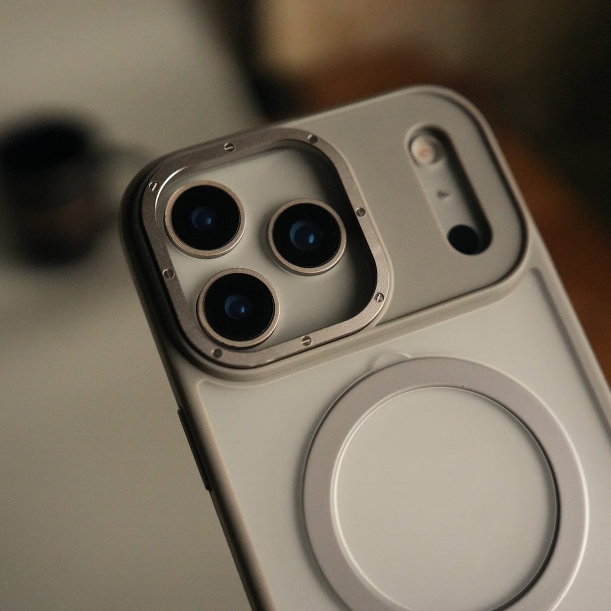 iPhone 17 Pro Frosted Case with Metal Camera Bump & Metal Kickstand | Shockproof Matte Hybrid Cover