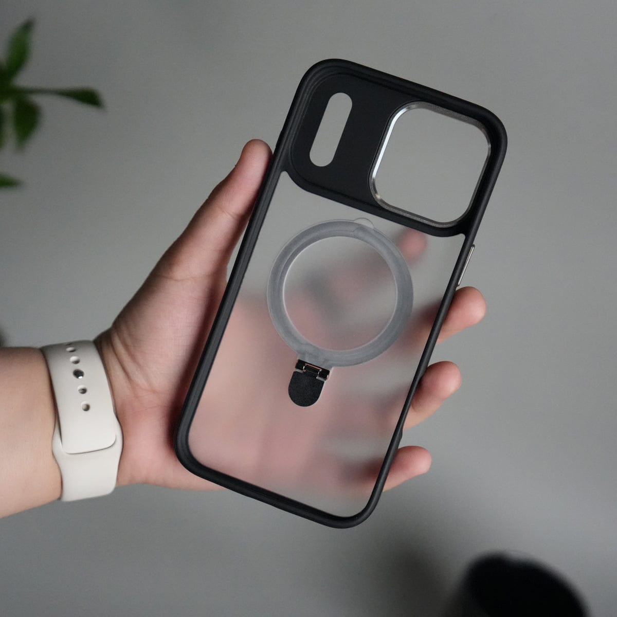 iPhone 17 Pro Frosted Case with Metal Camera Bump & Metal Kickstand | Shockproof Matte Hybrid Cover