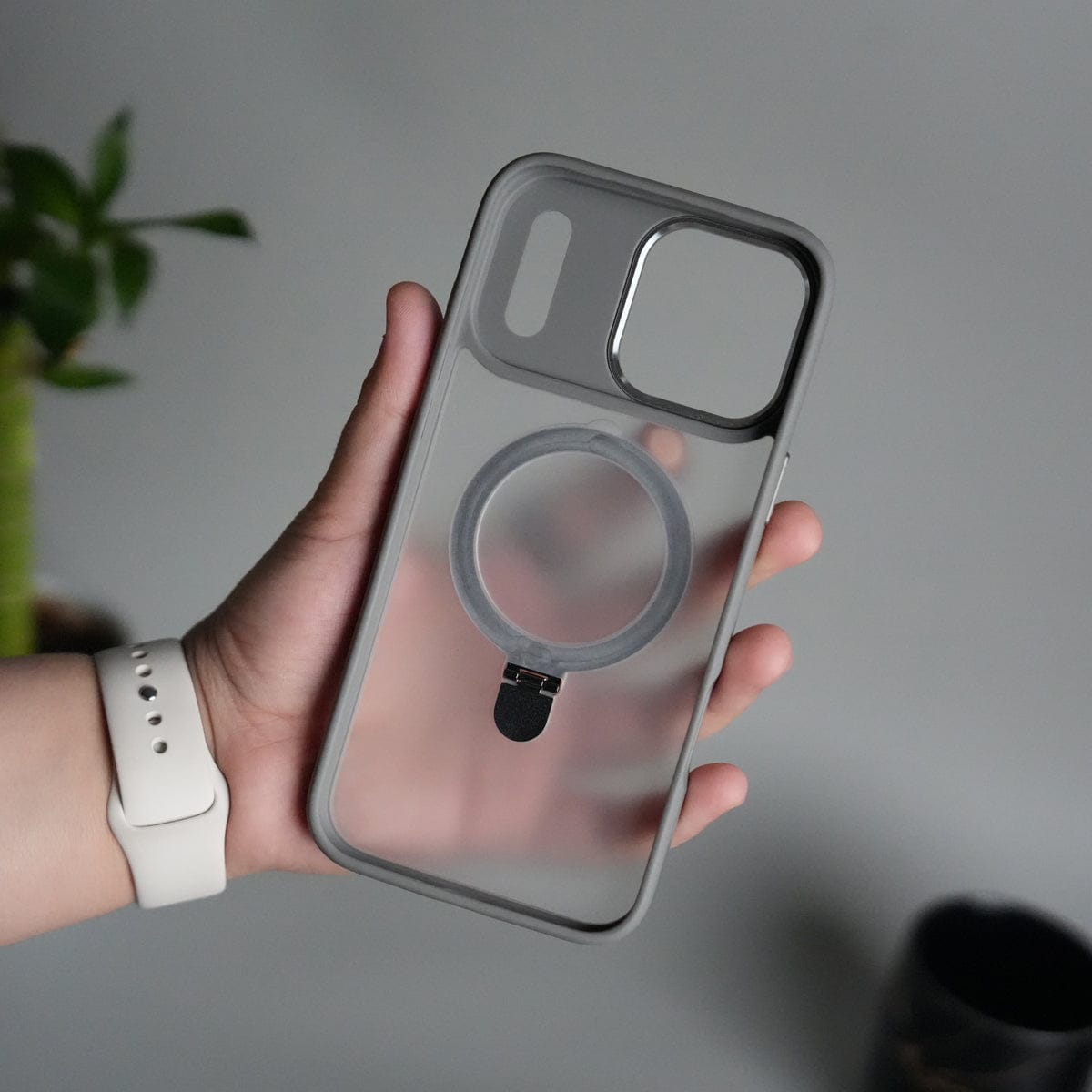 iPhone 17 Pro Frosted Case with Metal Camera Bump & Metal Kickstand | Shockproof Matte Hybrid Cover