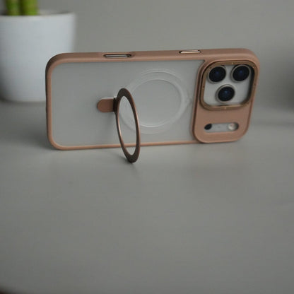 iPhone 17 Pro Frosted Case with Metal Camera Bump & Metal Kickstand | Shockproof Matte Hybrid Cover