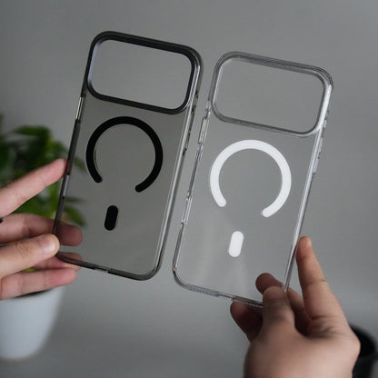 iPhone 17 Pro Hard Crystal Transparent MagSafe Case | Anti-Yellow Clear Back Cover with Metal Camera Bump