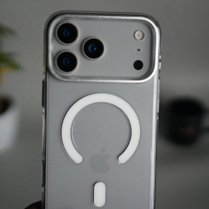 iPhone 17 Pro Hard Crystal Transparent MagSafe Case | Anti-Yellow Clear Back Cover with Metal Camera Bump