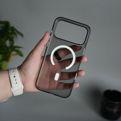 iPhone 17 Pro Max Hard Crystal Transparent MagSafe Case | Anti-Yellow Clear Back Cover with Metal Camera Bump