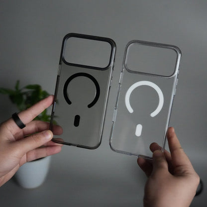 iPhone 17 Pro Hard Crystal Transparent MagSafe Case | Anti-Yellow Clear Back Cover with Metal Camera Bump