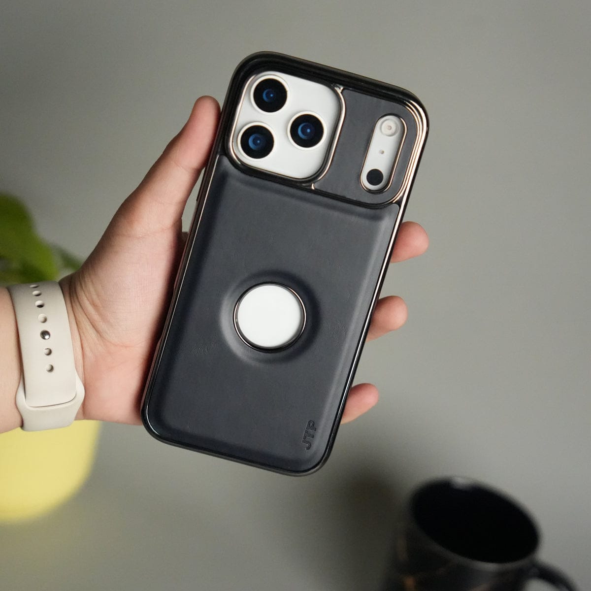 iPhone 17 Pro JTP PU Leather Logo Cut Case Premium Finish Cover