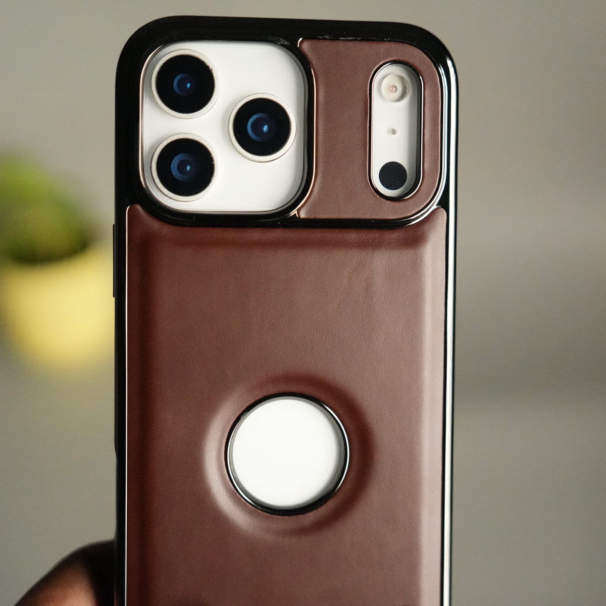 iPhone 17 Pro JTP PU Leather Logo Cut Case Premium Finish Cover