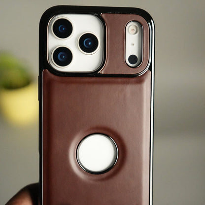 iPhone 17 Pro JTP PU Leather Logo Cut Case Premium Finish Cover