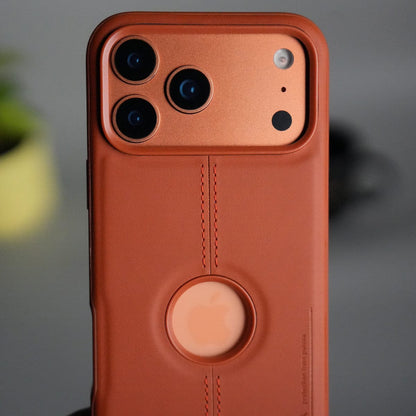 iPhone 17 Pro Leather Case | Classic Middle Stitched PU Back Cover