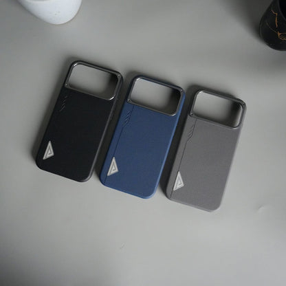 iPhone 17 Pro Max Leather Texture MagSafe PVC NUIU Case With Metal Camera Bump