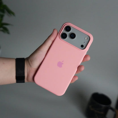 iPhone 17 Pro Max Liquid Silicone Case Cover (Rose Pink)