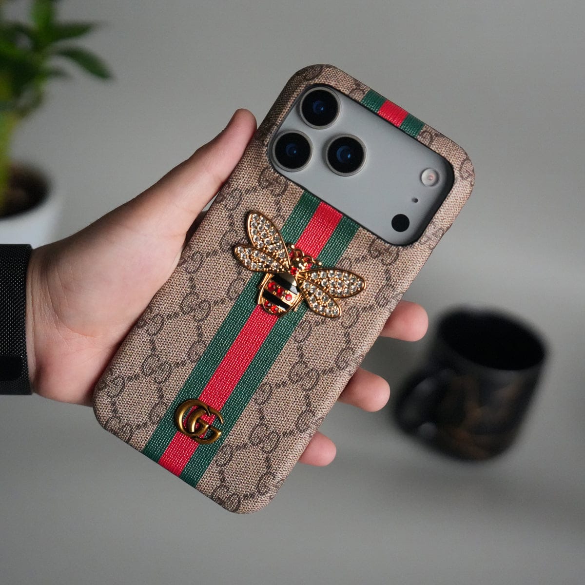 iPhone 17 Pro Max Luxury 3D BEE Stripe Design Case Cover