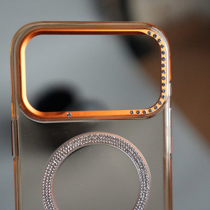 iPhone 17 Pro Luxury Diamond MagSafe Case | Crystal Clear Back Cover with Rhinestone Metal Camera Guard