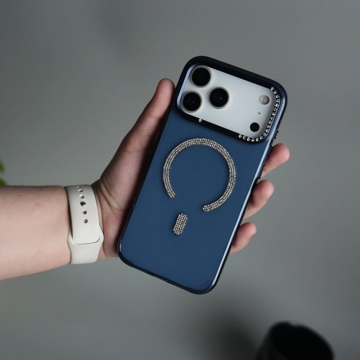 iPhone 17 Pro Luxury Diamond MagSafe Case | Crystal Clear Back Cover with Rhinestone Metal Camera Guard