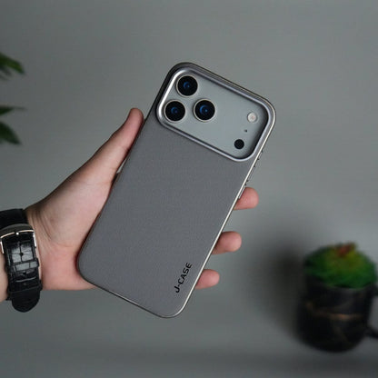 iPhone 17 Pro Max Luxury Leather Matte Case | Slim Protective Metal Frame Back Cover