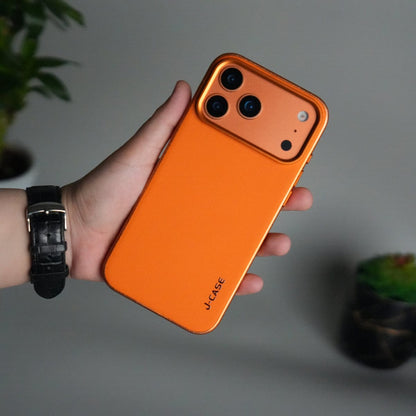 iPhone 17 Pro Luxury Leather Matte Case | Slim Protective Metal Frame Back Cover