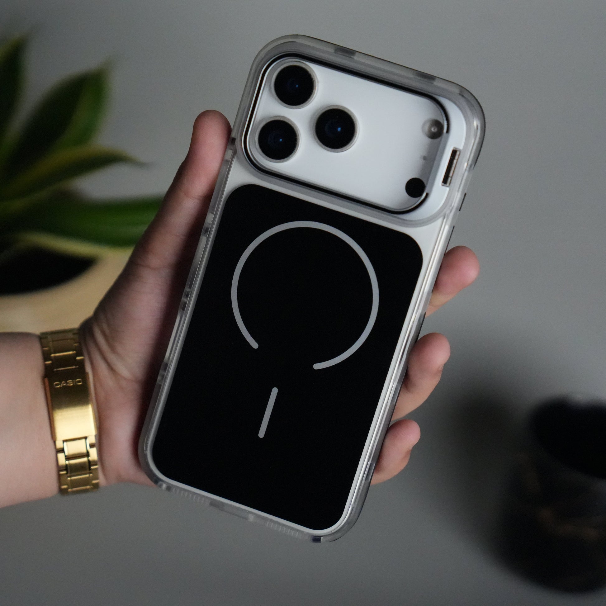 iPhone 17 Pro MagSafe Case with Metal Camera Stand | Slim & Shockproof Protection