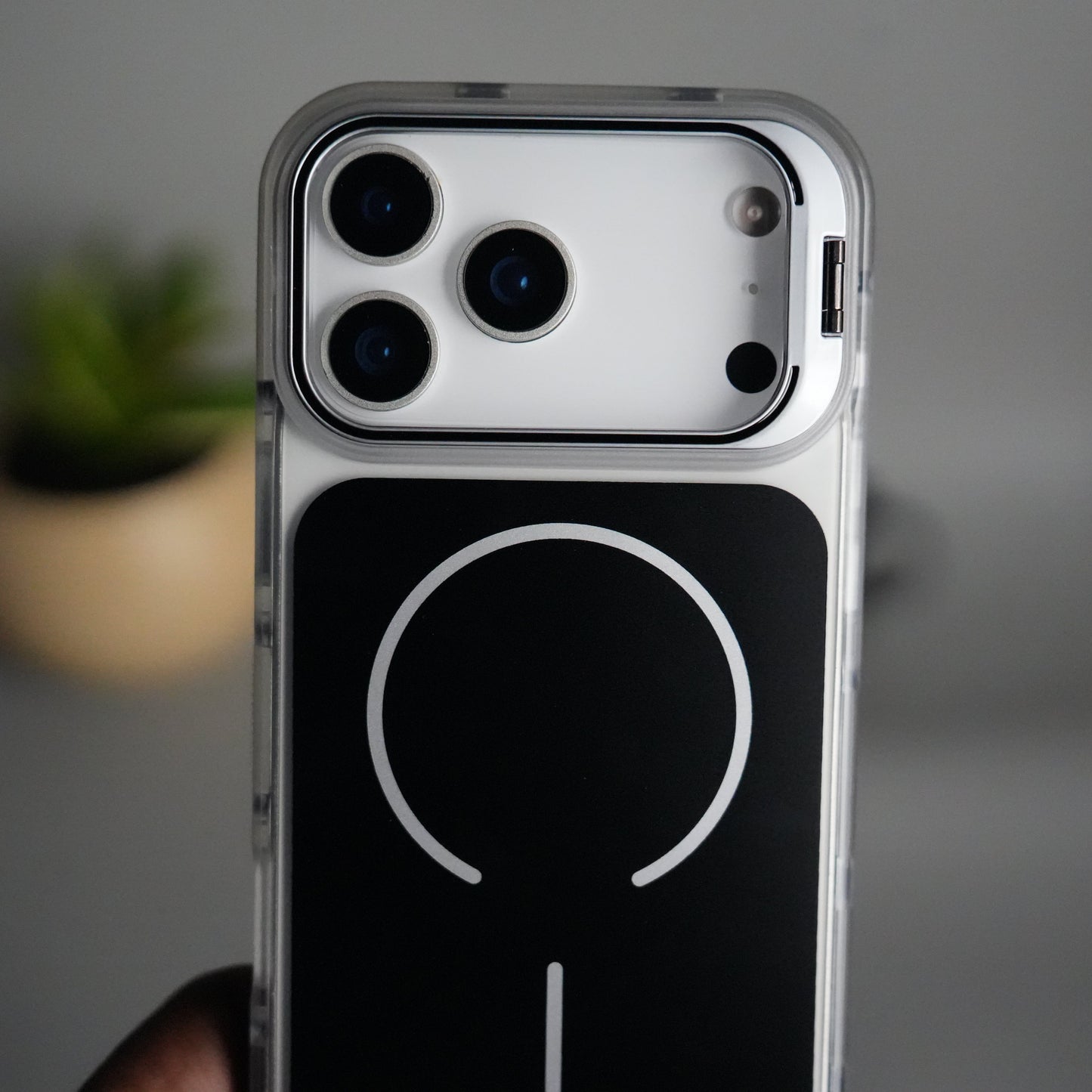 iPhone 17 Pro MagSafe Case with Metal Camera Stand | Slim & Shockproof Protection