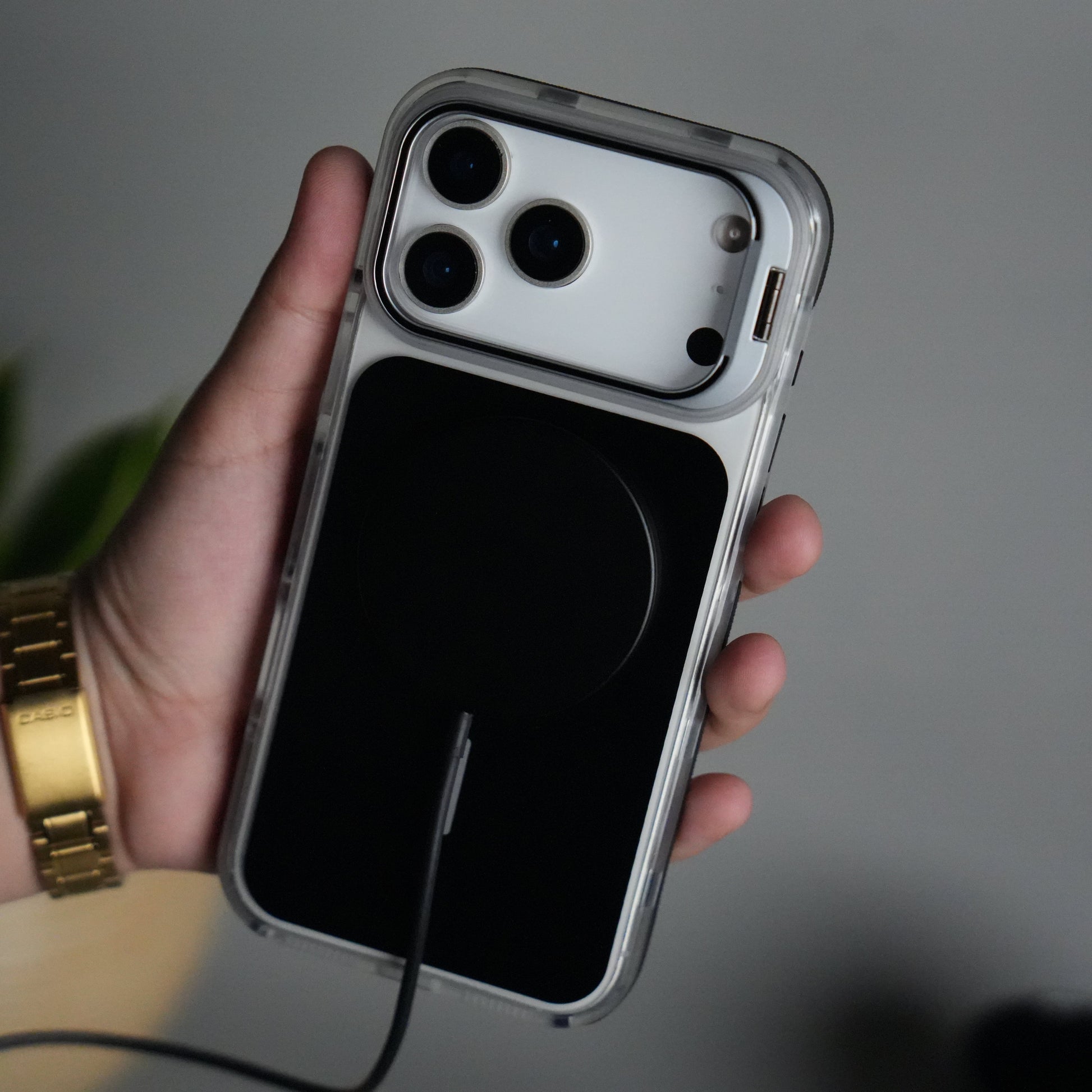 iPhone 17 Pro MagSafe Case with Metal Camera Stand | Slim & Shockproof Protection
