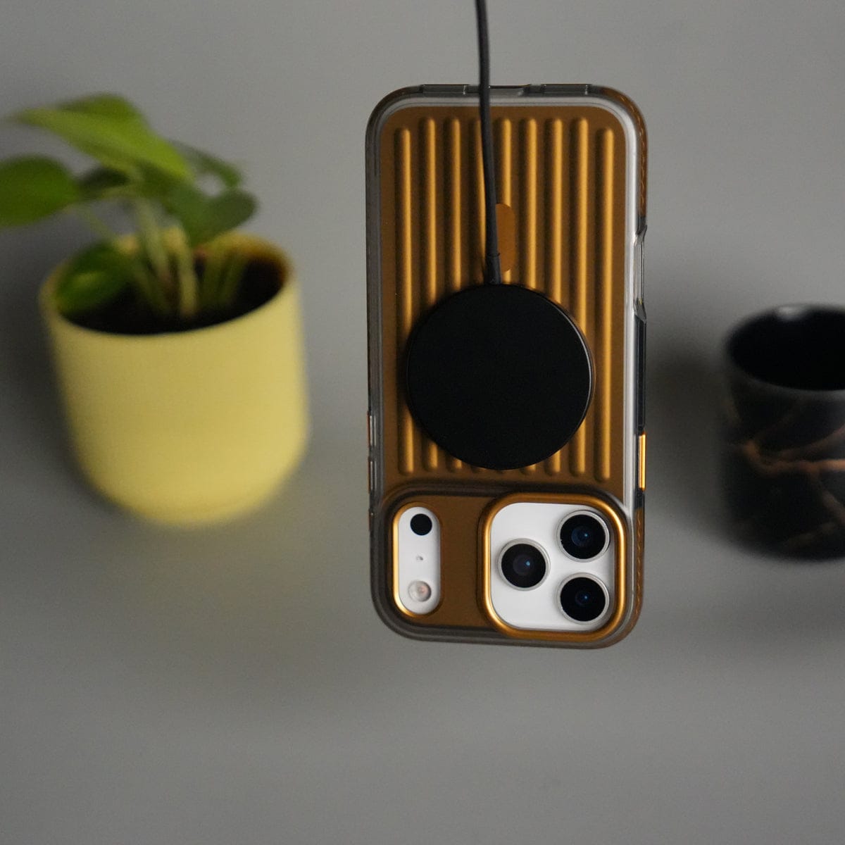 iPhone 17 Pro MagSafe Suitcase Design Case | Shiny Texture Back Cover