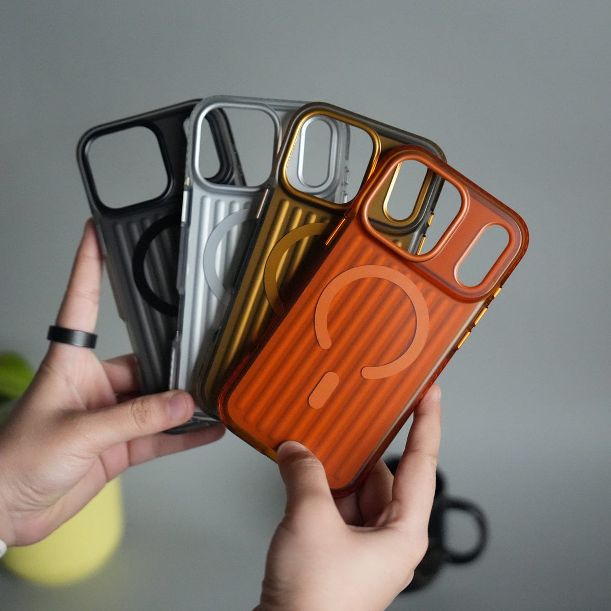 iPhone 17 Pro MagSafe Suitcase Design Case | Shiny Texture Back Cover