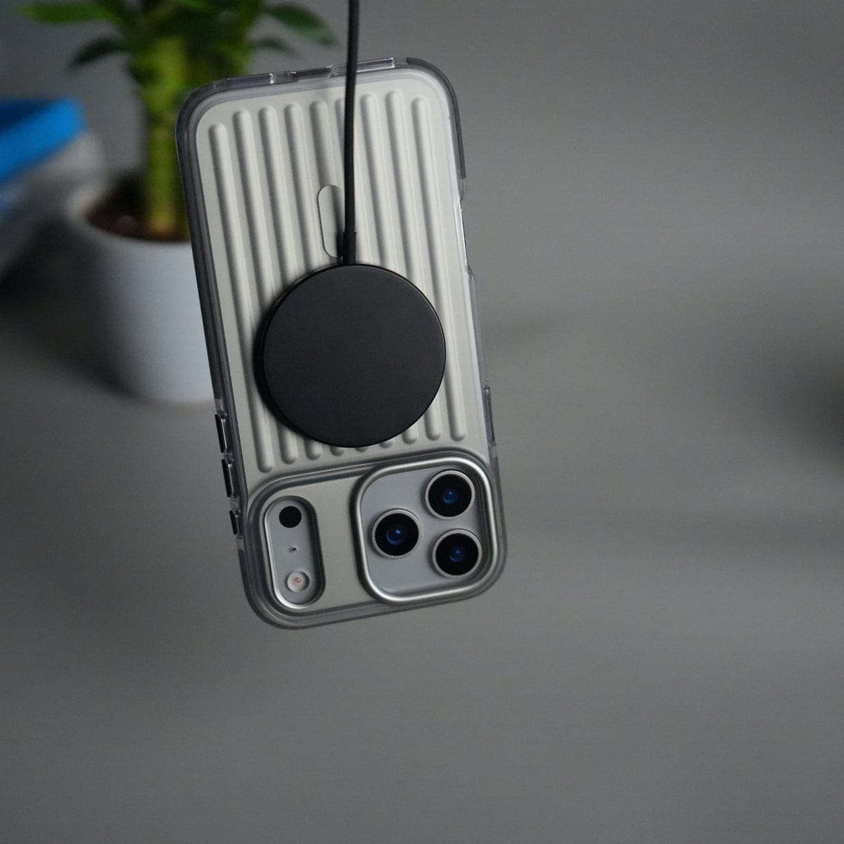 iPhone 17 Pro Max MagSafe Suitcase Design Case | Shockproof Ribbed Texture Back Cover