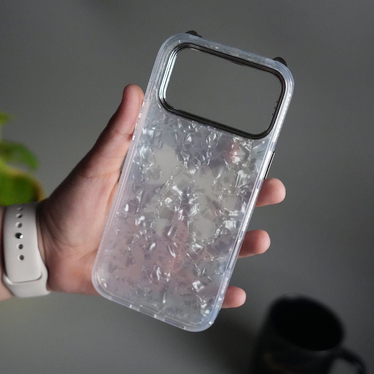 iPhone 17 Pro Max Marble Design Case | Luxury Rhinestone Camera Frame & 3D Diamond Bow Cover