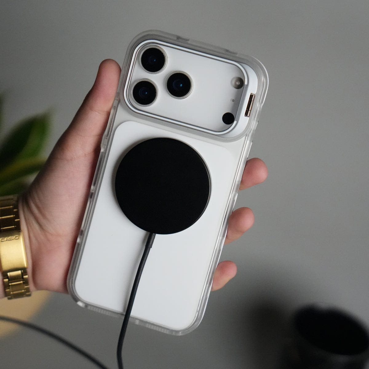 iPhone 17 Pro Matte Finish MagSafe Case with Ultra-Slim Metal Kickstand