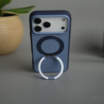 iPhone 17 Pro Matte Shockprof Case with Metal 360° Kickstand