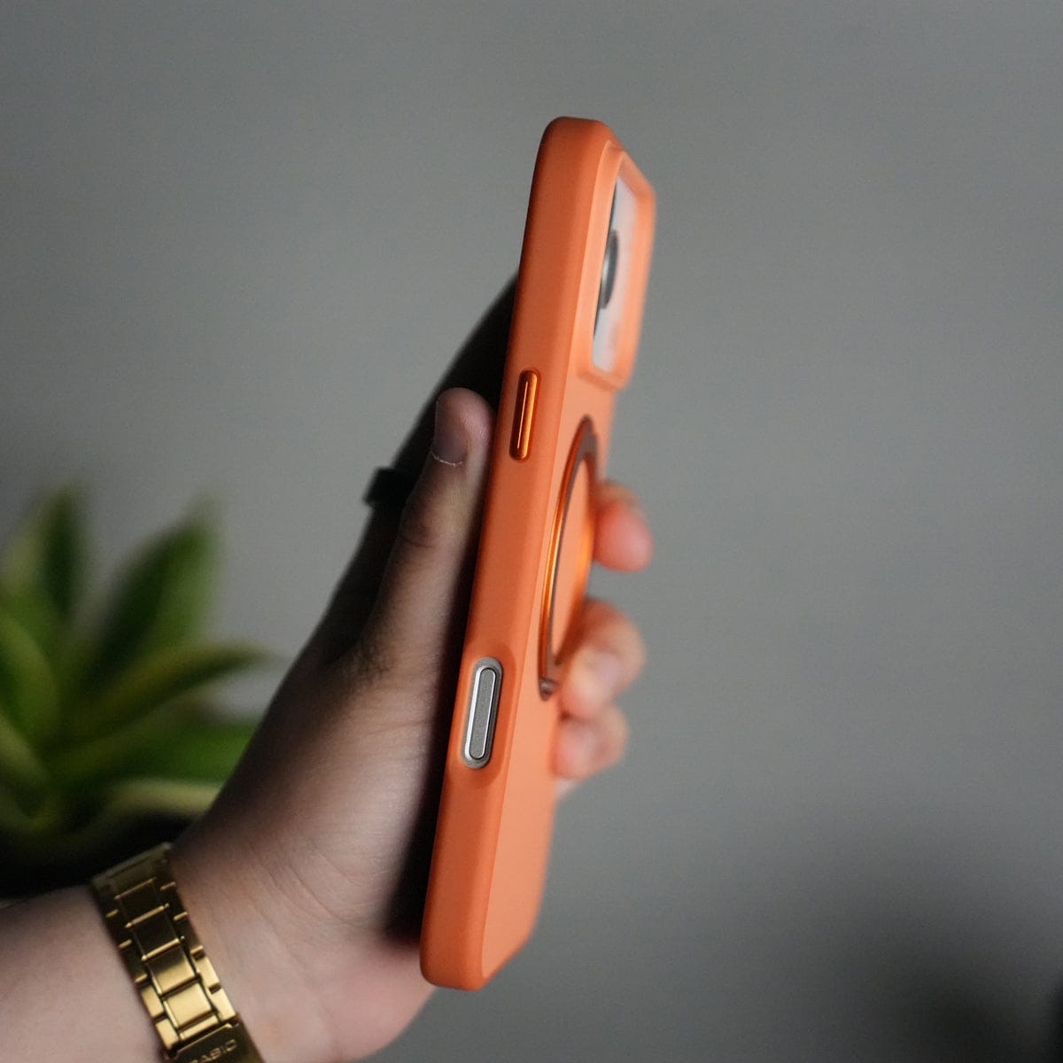 iPhone 17 Pro Matte Shockprof Case with Metal 360° Kickstand