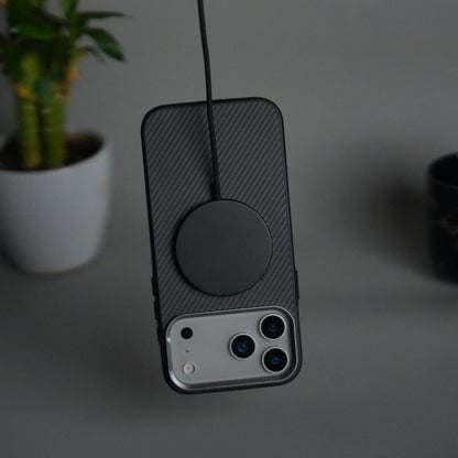 iPhone 17 Pro Metal Camera Ring Carbon Fiber Design MagSafe Cover