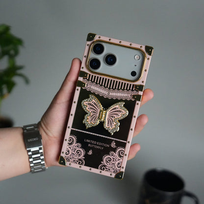 iPhone 17 Series Luxury Butterfly Case | Trunk Frame Shockproof Cover with 3D Butterfly | Premium Limited Edition Design
