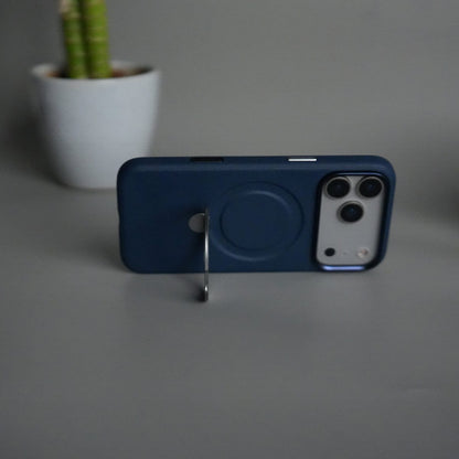 iPhone 17 Pro Premium Leather Kickstand Case | Metal Ring Stand | Shockproof Back Cover