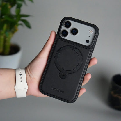 iPhone 17 Pro Max Premium PU Leather Kickstand Case | Luxury Shockproof Protective Back Cover