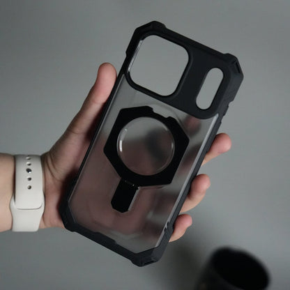 iPhone 17 Pro – Rugged Armor MagSafe Case with Metal Kickstand