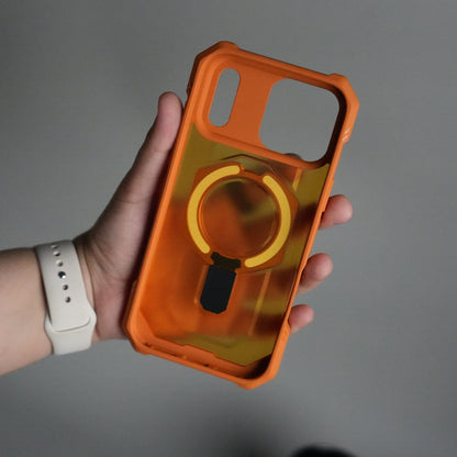 iPhone 17 Pro – Rugged Armor MagSafe Case with Metal Kickstand