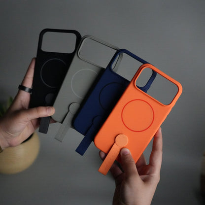 iPhone 17 Pro Max Silicone Case | Magnetic Ring | Silicone Rotating Grip Strap Cover