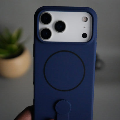 iPhone 17 Pro Max Silicone Case | Magnetic Ring | Silicone Rotating Grip Strap Cover