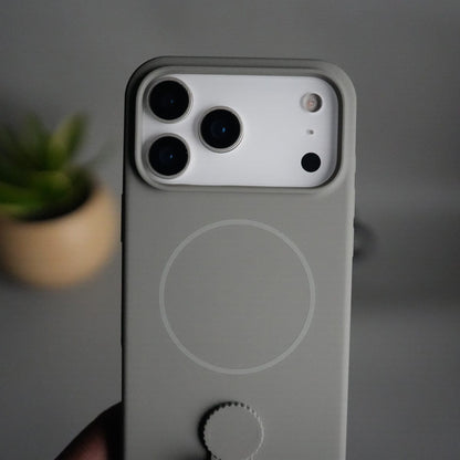 iPhone 17 Pro Silicone Case | Magnetic Ring | Silicone Rotating Grip Strap Cover