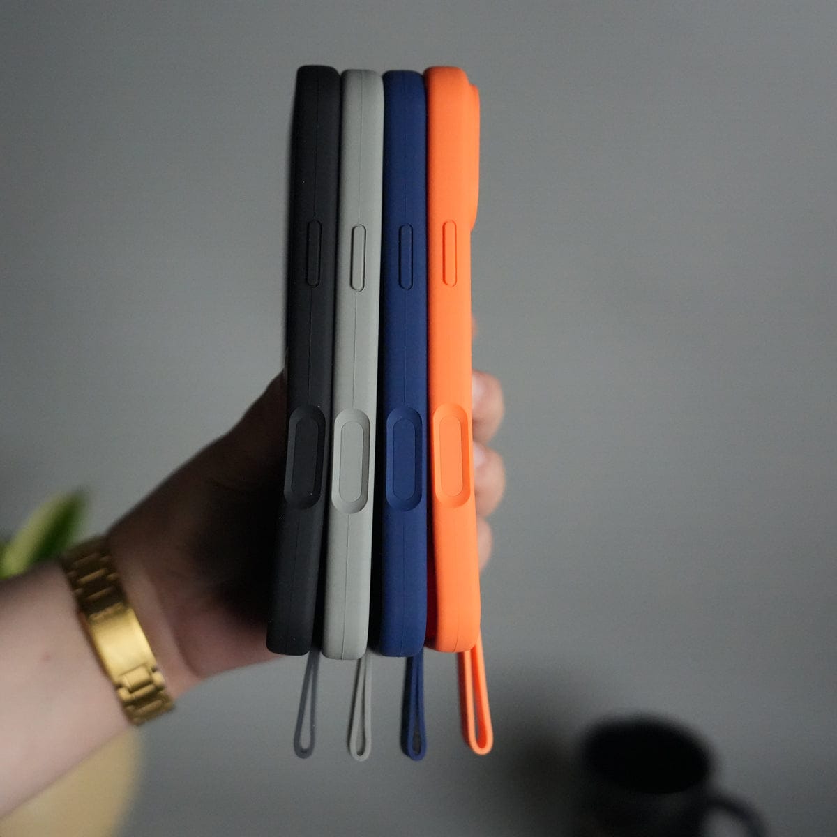 iPhone 17 Pro Max Silicone Case | Magnetic Ring | Silicone Rotating Grip Strap Cover