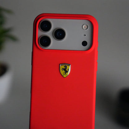 iPhone 17 Pro Max Sports Car Logo Liquid Silicone Case Cover