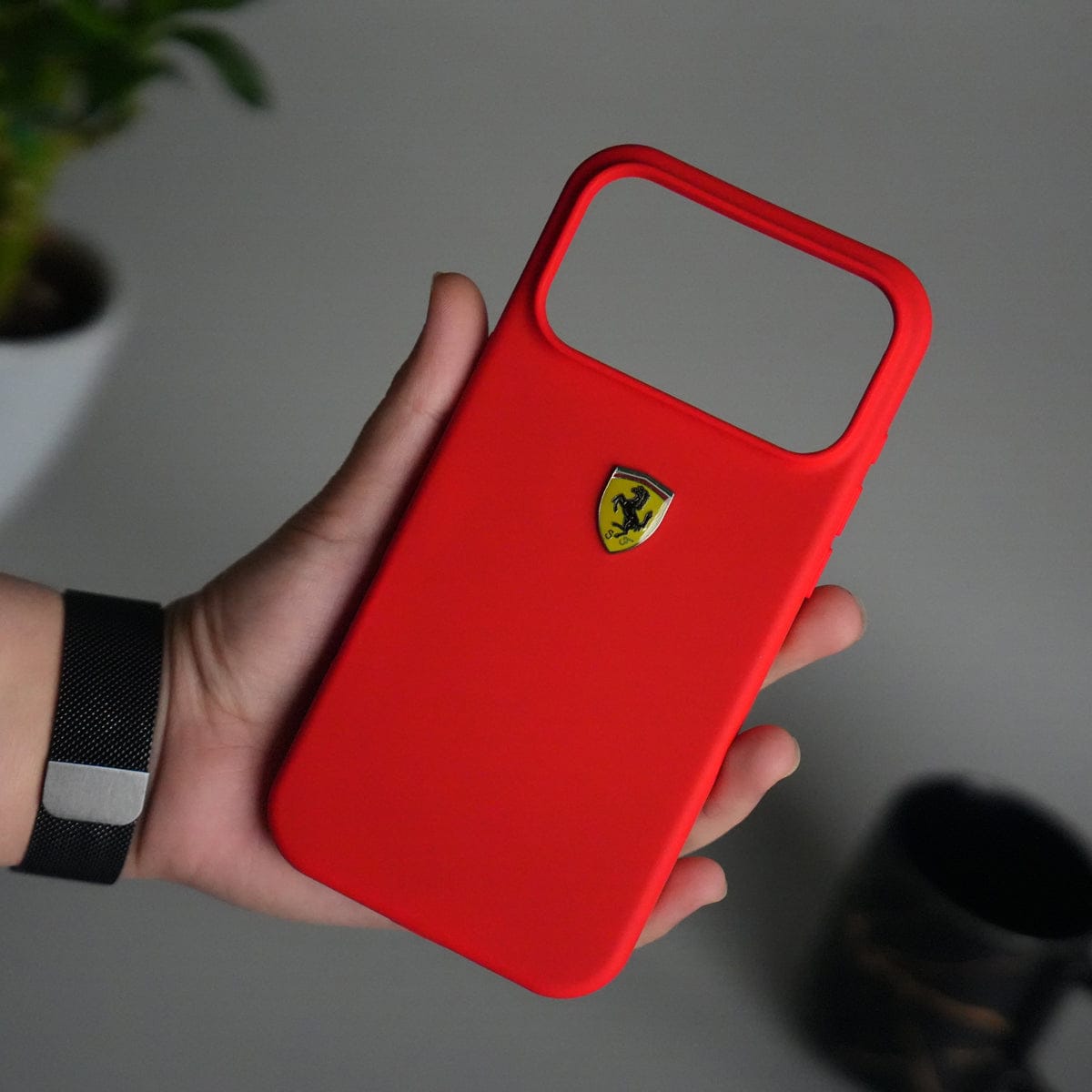 iPhone 17 Pro Max Sports Car Logo Liquid Silicone Case Cover