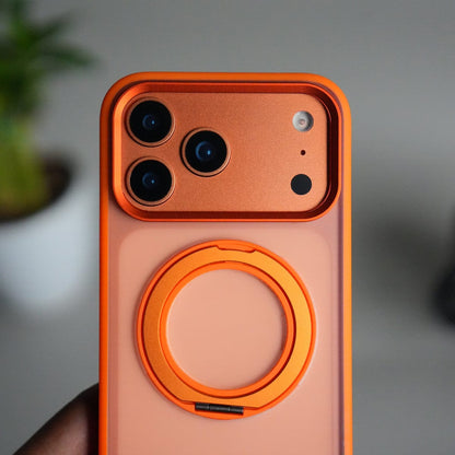 iPhone 17 Pro Transparent Magnetic Ring Case | Frosted Shockproof Kickstand Cover
