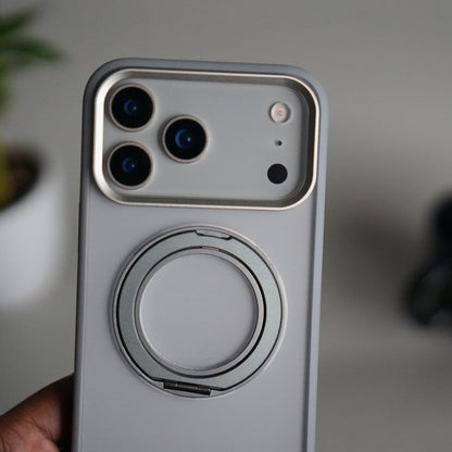 iPhone 17 Pro Transparent Magnetic Ring Case | Frosted Shockproof Kickstand Cover