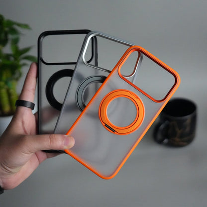 iPhone 17 Pro Transparent Magnetic Ring Case | Frosted Shockproof Kickstand Cover