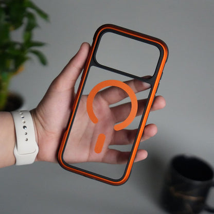 iPhone 17 Pro Max Transparent MagSafe Bumper Case | Metal Frame Shockproof Cover | Slim Crystal Clear Back