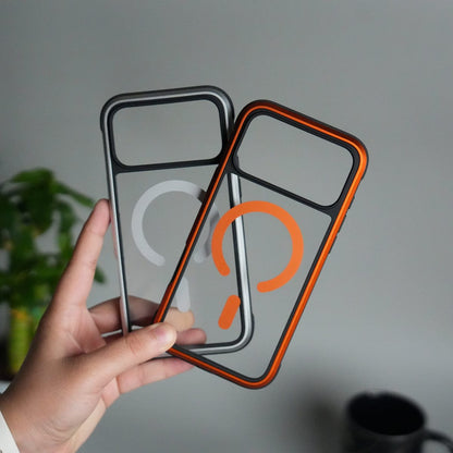 iPhone 17 Pro Max Transparent MagSafe Bumper Case | Metal Frame Shockproof Cover | Slim Crystal Clear Back