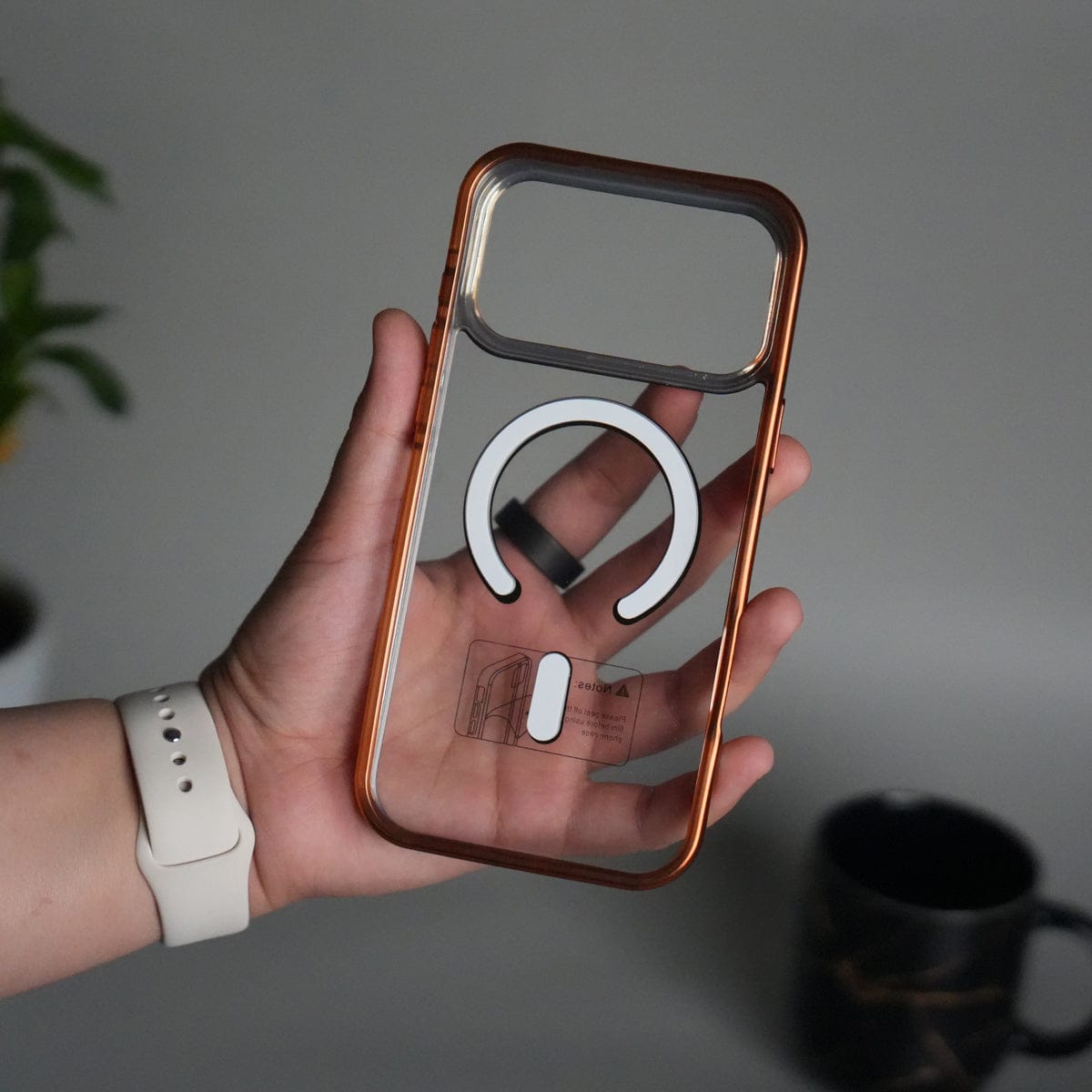 iPhone 17 Pro Max Transparent Side Chrome Electroplated Plated Magnetic Clear Back Case Covers
