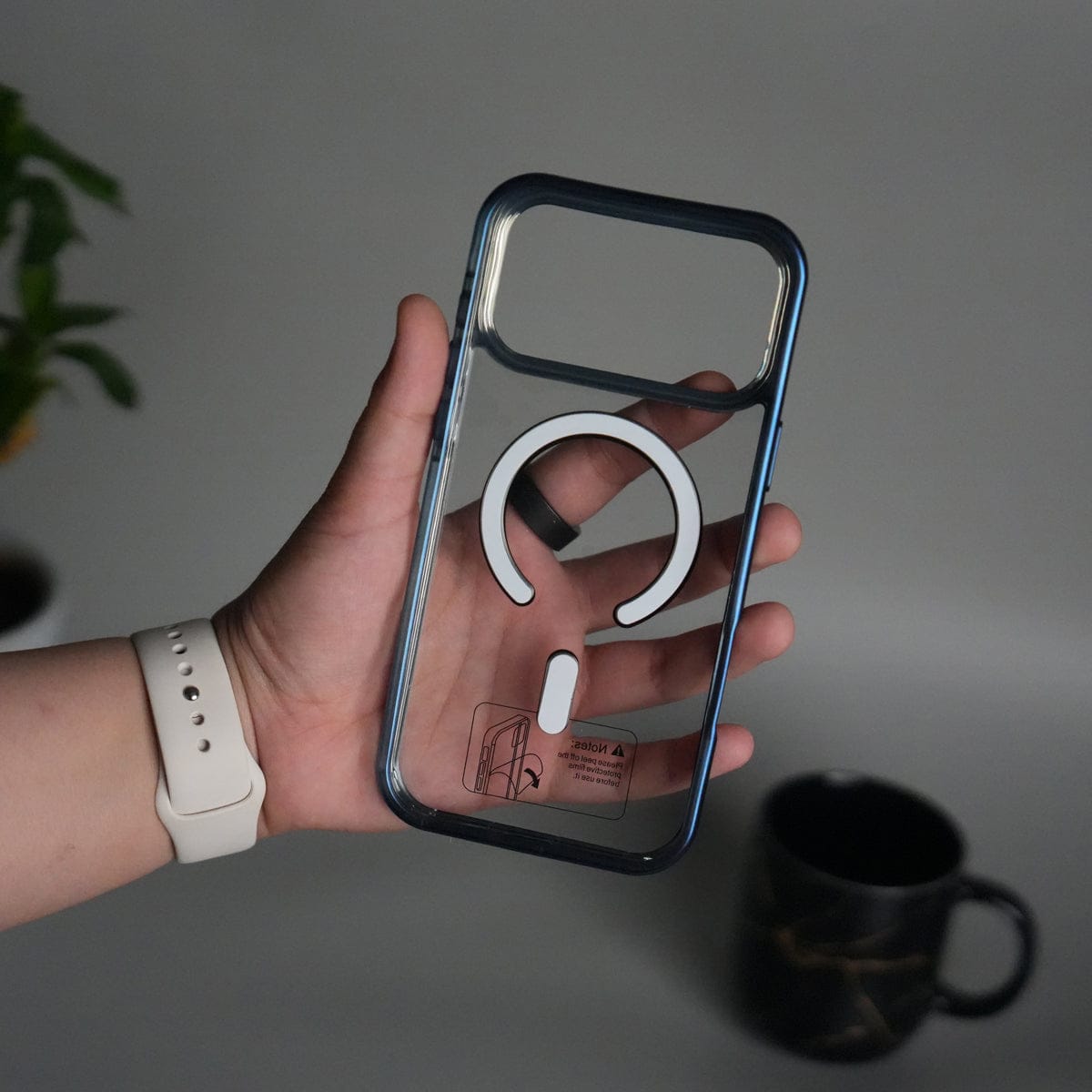 iPhone 17 Pro Max Transparent Side Chrome Electroplated Plated Magnetic Clear Back Case Covers