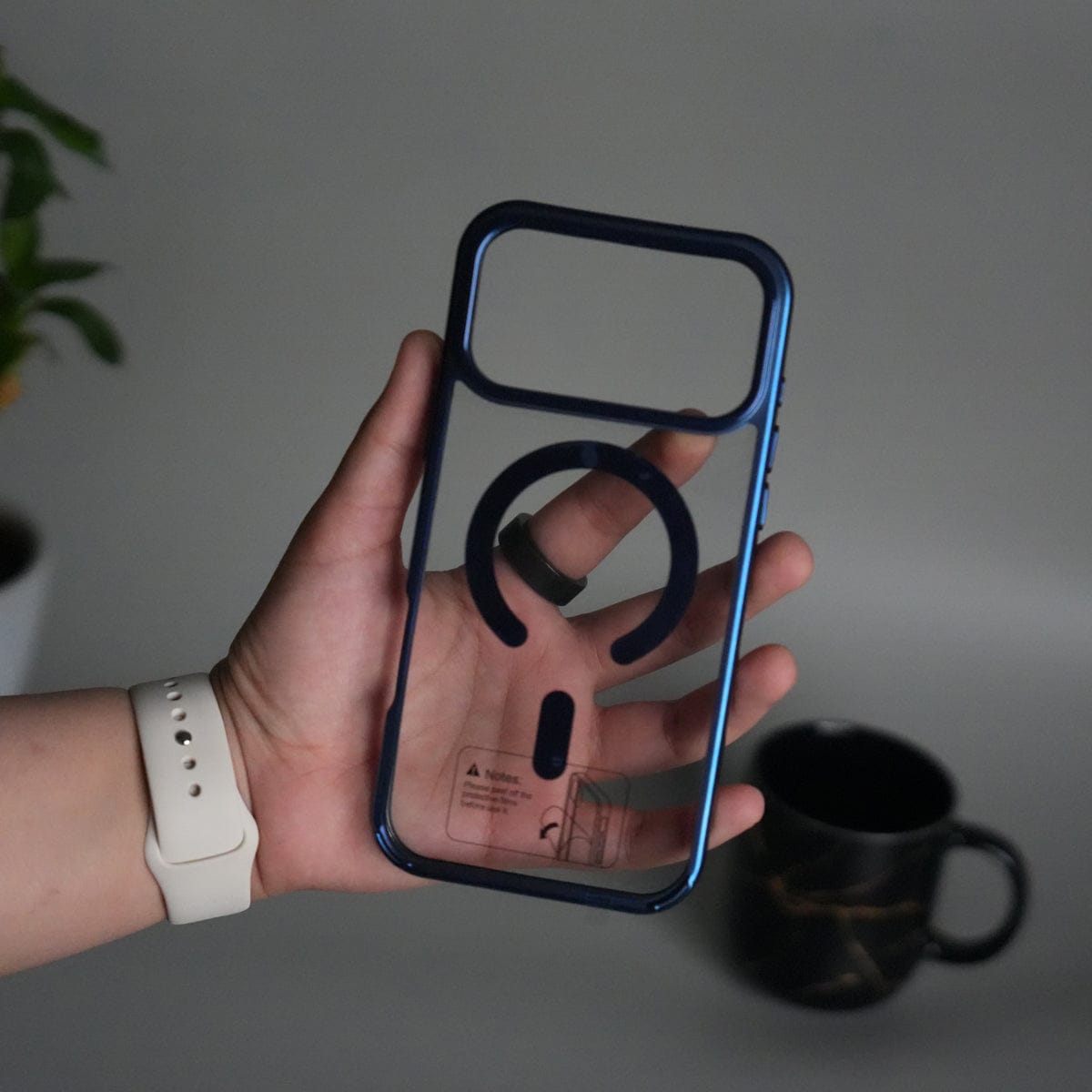 iPhone 17 Pro Max Transparent Side Chrome Electroplated Plated Magnetic Clear Back Case Covers
