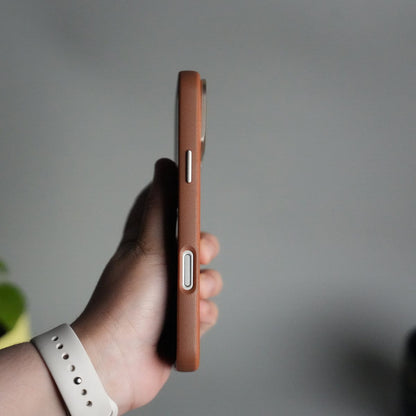 iPhone 17 Pro Max PU Leather Case with Metal Camera Frame